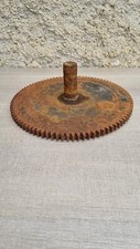 Vecchio Ingranaggio Ruota Dentata Base Industriale Epoca Contadina Ferro Anni 60