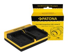 Caricabatteria USB dual per Panasonic NV-GS280,NV-GS29,NV-GS30,NV-GS300,NV-GS308