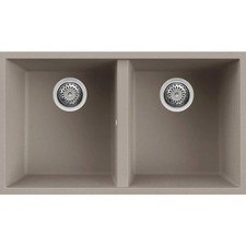 ELLECI QUADRA 350 LGQ35043BSO Lavello 2 Vasche  Sottotop Granitek Tortora 75x43