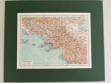 CARTA GEOGRAFICA CAMPANIA UFF. CARTOGR.DEL T.C.I. - XX SECOLO ECCELLENTE