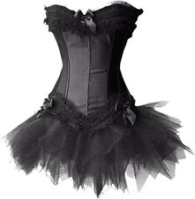 Corsetto Nero con Gonnellino in Tulle Donna Burlesque Vintage