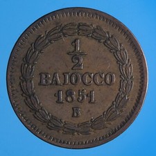 Pio baiocco 1851 a - ix, a.
