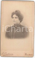 1880 ca. MILANO - Ritratto di donna con collana lunga - Foto CONTIERO CDV