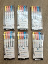Zebra Mildliner pennarello pennarello (6) 5 CONFEZIONI = 30 CONTEGGIO TOTALE doppia estremità 579505