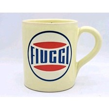 TAZZA PUBBLICITARIA ACQUA FIUGGI-IN CERAMICA-DERUTA-MADE ITALY-ANNI 70'-VINTAGE