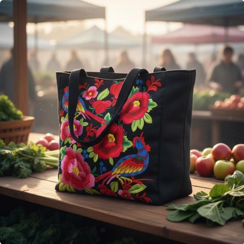Borsa tote ricamata - tote,