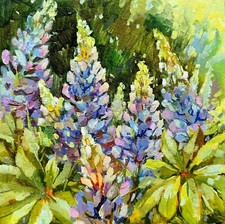 Quadro Bluebonnet dipinto olio
