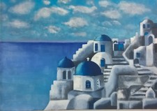 santorini quadro ad olio