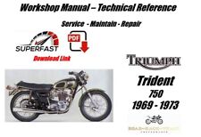 Triumph Trident 750 Manuale Officina Riparazione Servizio 1969-1973