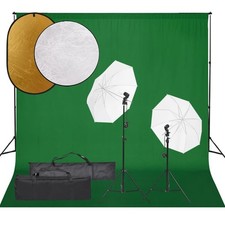 Kit Studio Fotografico Luci Fondale e Riflettore Misure/Colori Diversi vidaXL
