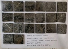 Porphyr with U veinlets enameled tile ore beta/gamma Geiger counter check source