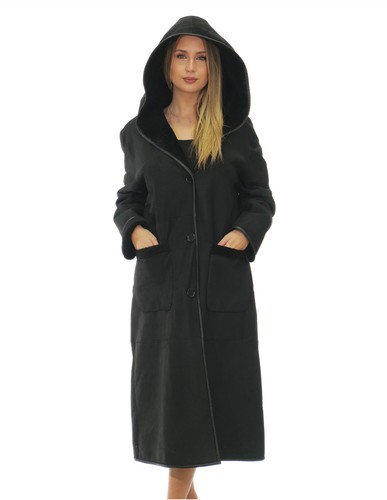 Cappotto montone nero con - cappotto,