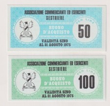Miniassegni BUONI D'ACQUISTO - serie SESTRIERE 1975