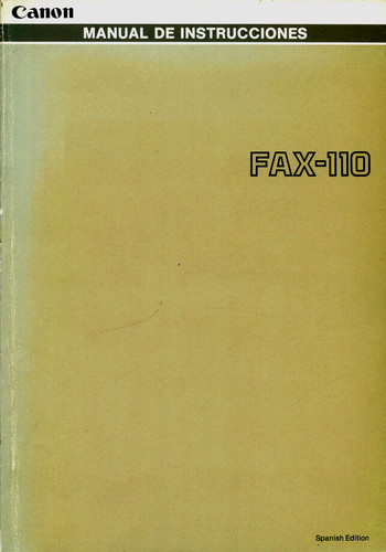 Canon fax 110 manual - *,