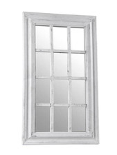SPECCHIO A FORMA FINESTRA 73*43 PARETE SPECCHIERA RETTANGOLARE BIANCO ANTICATO