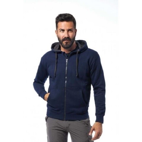 Felpa zip lunga cappuccio - , due