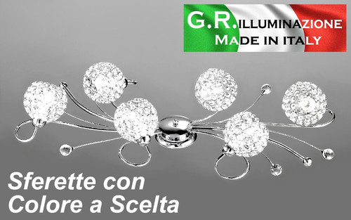 Plafoniera moderna cromata - plafoniera, 6