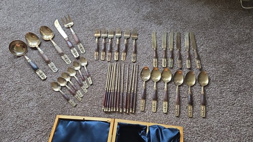 Set posate antiche - , bronzo
