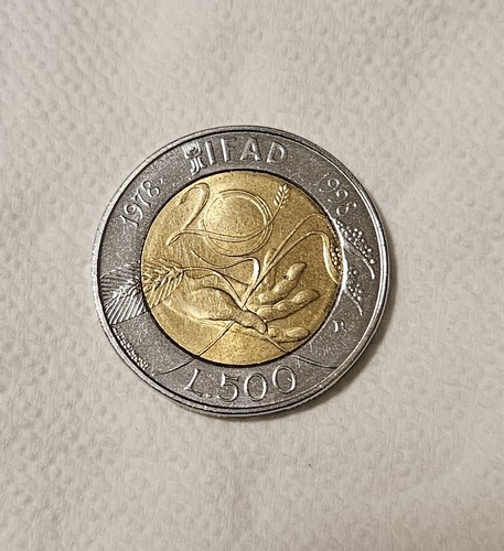 Moneta 500 lire 1998 - da,