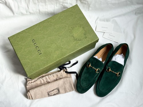 Gucci green suede loafers - gucci,