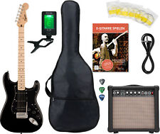 Squier by Fender Sonic Stratocaster Black Gloss HSS Starter Set Accessori Amplificatore 15W