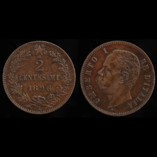 1896 Italia 2 centesimi moneta