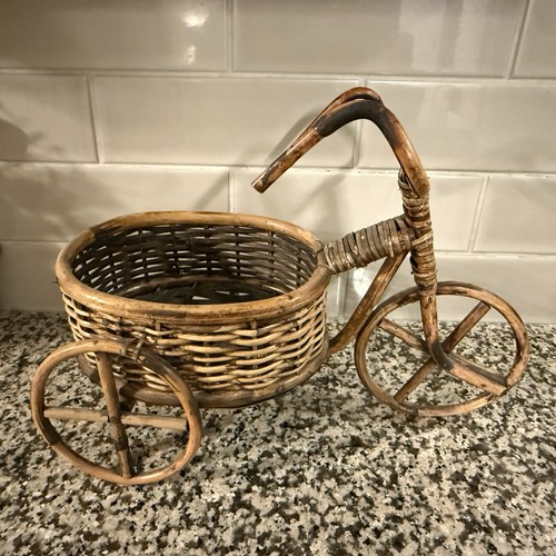 Fioriera cesto bici vimini