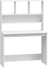 Scrivania Con Mensole Bianca 102X45X148 Cm in Legno Multistrato