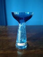 Vaso vetro blu pulegoso