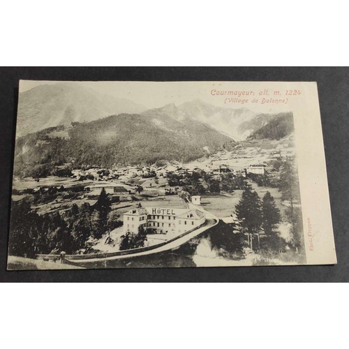 Cartolina courmayeur village - courmayeur, (village