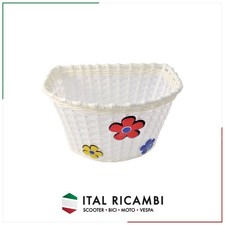 WHITE BABY BICYCLE BASKET WITH