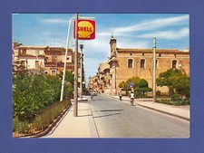 Cartolina Grammichele Via Vittorio Emanuele insegna distributore SHELL non VG