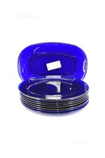 8 Sottopiatti In Vetro Blu + 2