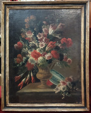 QUADRO - OLIO S/TELA 49x64,5cm - NATURA MORTA - '600  CORNICE COEVA