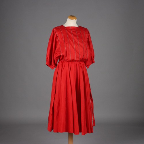 Abito vintage rosso cotone - abito,