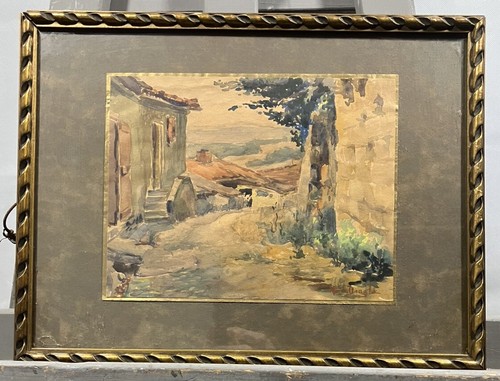 Acquerello paesaggio casa - paesaggio,