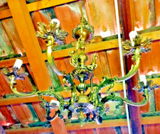 5 LAMPADARI anni 70 in ottone