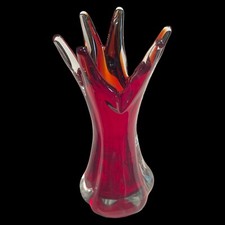 Vaso portafiori in vetro sommerso Fiore Murano Vintage