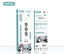 Ciabatta Multipresa Elettrica Interruttore 3 Prese Schuko con 2 USB-A e 2 USB-C