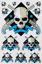 Adesivi Moto Racing  Energy Teschio Red Bull Rockstar Kawasaki Ducati Yamaha Blu