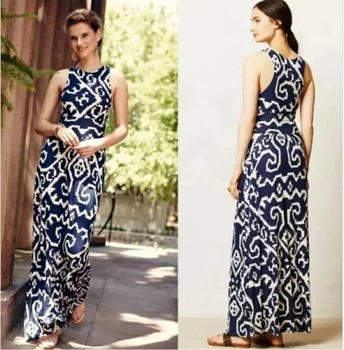 Maxi abito geometrico tribale
