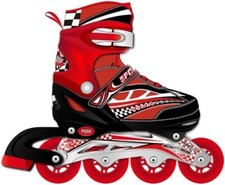 Pattini Bambino - Rulli Luminosi - Taglia Regolabile - Rosso - Tg. L (37-39)