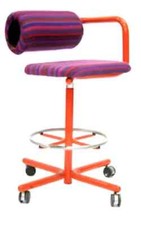 SGABELLO DA DISEGNO ALEXANDER GIRARD TESSUTO RIGHE VIOLA WILKES SEDIA HERMAN MILLER!