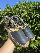 Espadrilles Sandali Donna Laccio Sulla Caviglia n37,5