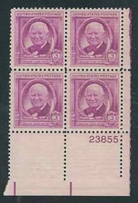 Scott #960...3 Cent...W.A. Bianco...4 Blocchi Piastra