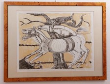 Bruno Cassinari - cavalli - litografia