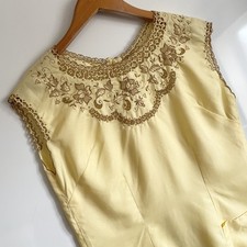 Abito tubino vintage giallo - tubino,