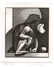 FLORIANO BODINI "Scimmia", acquaforte originale numerata e firmata