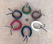 BRACCIALE POLSINO PELLE CUOIO UOMO DONNA ARTIGIANALE! "Fat"6 colori
