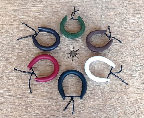 Bracciale polsino pelle cuoio - polsino,